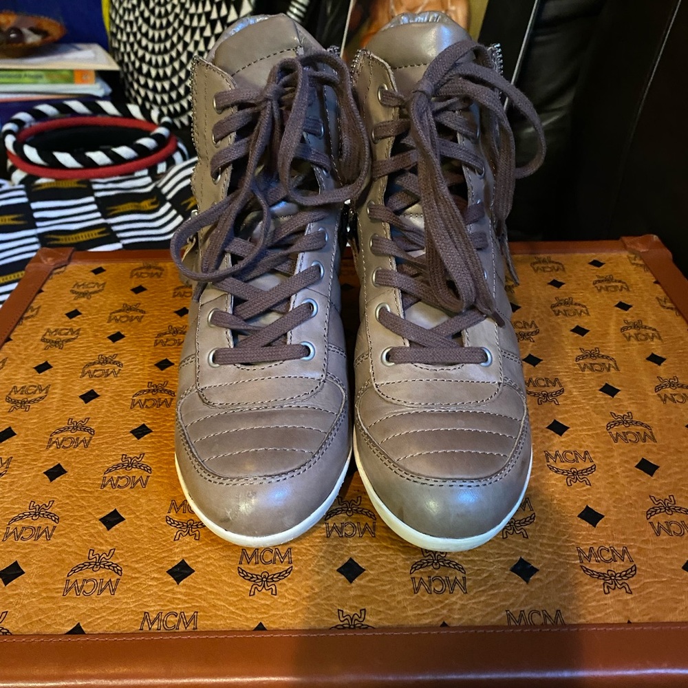 ASH ‘Brooklyn’ Hidden Wedge Leather Sneakers, 40M - Picture 2 of 8